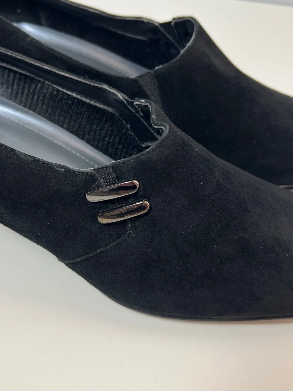 Karen Scott Riley Black Suede Leather Square Toe Block Heel Pumps Size 10M